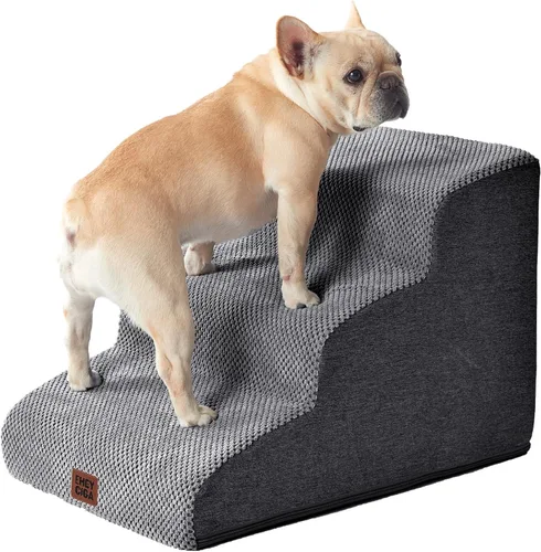 Miniatura 17 de EHEYCIGA Rampa de escaleras curvadas para perros pequeños de 15.7 pulgadas de alto, escalones para perros de 3 escalones para sofá y silla