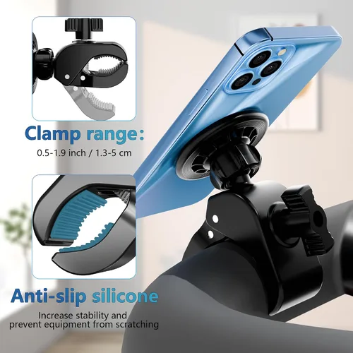 Miniatura 7 de Soporte para teléfono para cochecito, compatible con MagSafe – 16 x N52 Soporte de teléfono para cochecito de bebé, cinta de correr, gimnasio