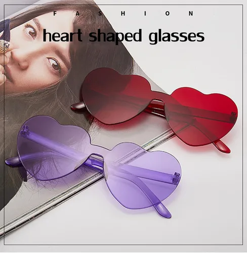 Miniatura 7 de AEAHALY Lentes de sol con forma de corazón blanco, verde, azul, morado, rosa, rojo, para mujer, con forma de corazón, a granel, para fiestas
