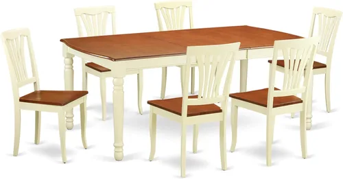 Miniatura 8 de East West Furniture DOAV9-BCH-LC - Juego de mesa de comedor de 9 piezas, incluye una mesa rectangular de madera con hoja de mariposa y 8 sillas