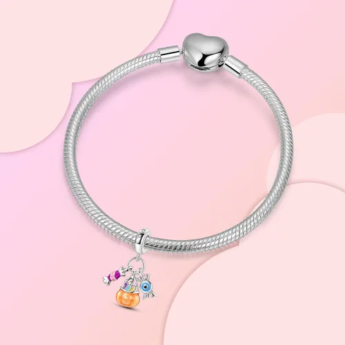 Miniatura 65 de Dije de girasol con diseño de estrella y luna y elefante para pulsera, collar de plata de ley 925, dijes de corazón de amor para mujer, regalo