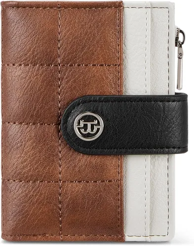 Miniatura 7 de BOSTANTEN - Cartera pequeña para mujer de cuero con bloqueo RFID, tarjetero plegable compacto con cremallera y bolsillo para monedas, Pequeña