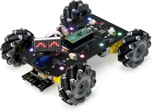 Miniatura 9 de Freenove Kit de coche 4WD para Raspberry Pi Pico (incluido) (compatible con Arduino IDE), expresiones de matriz de puntos, prevención de obstáculos
