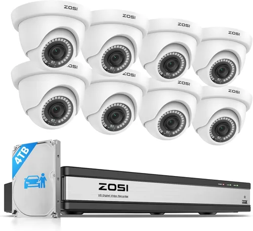 Miniatura 12 de ZOSI Cámara domo de seguridad HD de 2MP 1080P para exteriores e interiores, cámara CCTV de vigilancia resistente a la intemperie IP66
