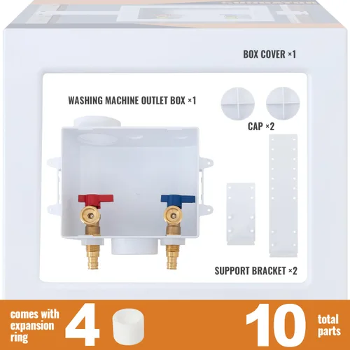 Miniatura 9 de SUNGATOR Pex A - Caja para lavadora, entrada de expansión Pex A de 1/2 pulgada x salida MHT de 3/4 pulgadas, caja de salida de lavandería