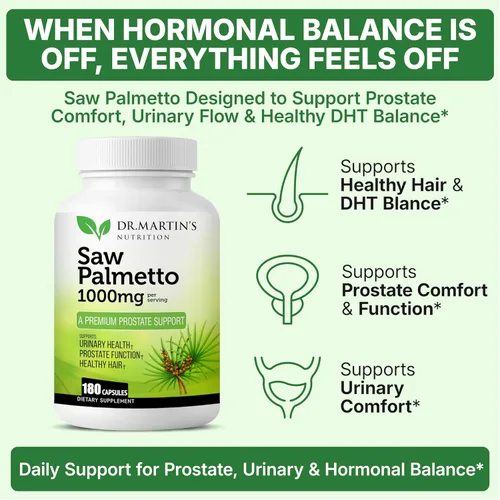 Miniatura 3 de Saw Palmetto cultivado en Estados Unidos Suplemento para la salud de la próstata de 180 cápsulas Crecimiento del cabello para hombres y mujeres