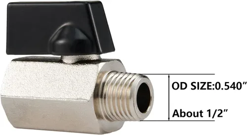 Miniatura 3 de EFIELD 1/4 Válvula de bola de latón de 1/4 "hembra NPT X 1/4" macho NPT válvula de cierre roscada, (MINI001)