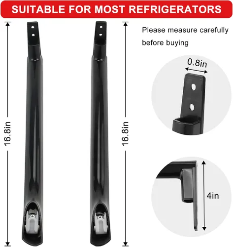 Miniatura 4 de 5304506471 - Manija de puerta de refrigerador para reemplazar 5304504510 242059503 5304504509 5304486361 manijas negras de puerta izquierda