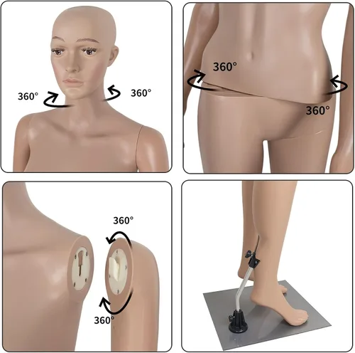 Miniatura 4 de Maniquí femenino de cuerpo completo con forma de maniquí Torso de 69 pulgadas, modelo de vestido ajustable, maniquíes desmontables de plástico
