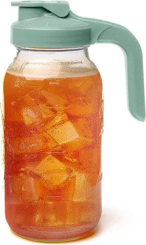 Miniatura 8 de County Line Kitchen Jarra de Vidrio Tipo Mason con Tapa - Boca Ancha, 2 Cuartos de Galón (64 oz) - Resistente, A Prueba de Fugas - Jarra para Té