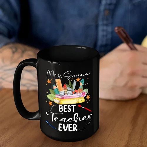Miniatura 6 de Taza de café personalizada, regalos de agradecimiento al profesor para el mejor profesor, tazas de café con nombre personalizado para profesores