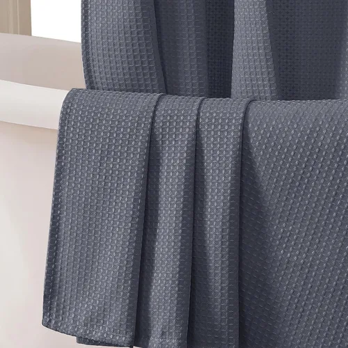 Miniatura 34 de OVZME Juego de cortina de ducha de tela para cabina - 36x72, tejido de gofre 230GSM, cortinas de ducha pequeñas para cabina estrecha, cortina