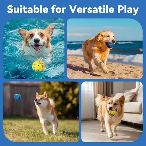 Miniatura 6 de Pelota de juguete indestructible para perros, pelotas de tenis duraderas para masticadores agresivos, pelotas flotantes y de alto rebote
