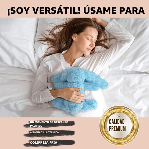 Miniatura 8 de Happy Fuel - Peluche de conejo para microondas, almohadilla térmica sin perfume de 1.5 libras, juguete suave y acogedor para relajación y comodidad