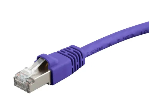 Monoprice Cat6A - Cable de conexión Ethernet de 7 pies, púrpura, doble blindaje (S/FTP) 26AWG 10G, alambre de cobre puro sin enganches, RJ45, serie