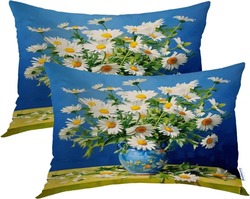 Miniatura 30 de Batmerry Juego de 2 fundas de almohada decorativas con estampado floral gris y blanco de 18 x 18 pulgadas, estilo victoriano con patrón de flores