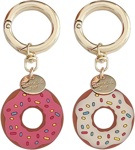 [Paquete de 2] Funda con llavero antipérdida para rastreador de AirTags, lindo soporte para AirTag con llavero accesorios para mujeres, niños,
