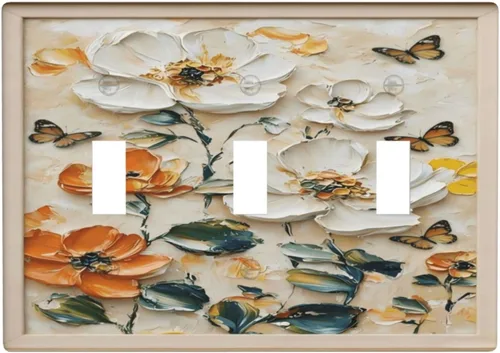 Miniatura 39 de Cubiertas Decorativas de Arte para Interruptores de Luz, Hojas de Otoño, Placa de Pared de Palanca Individual, Cubierta Decorativa de Interruptor