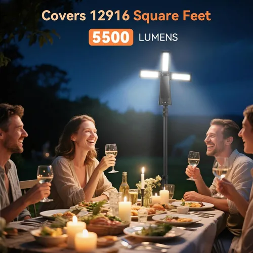 Miniatura 6 de Dimgogo15000mAh Luz recargable para acampar, luz de trabajo LED portátil Standing Light with 7ft Max Height, 5500 Lumen 6500/4500/3500K Dimmable