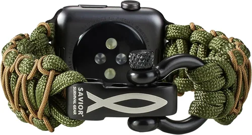 Miniatura 25 de Correa de paracord Savior Survival Gear, compatible con Apple Watch de 49/45/44/42/41/40/38 mm, correa de iWatch Series Ultra 10 9 8 7 6 5 4 3 2 1