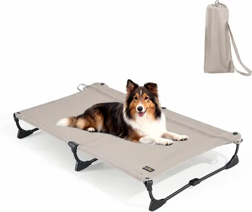 Miniatura 9 de CANINE CANYON Upgraded Non-Slip Daisy Cot, Large Foldable Elevated Dog Bed, Portable Raised Outdoor Folding Dog Cot for Camping/Home, Chew Proof