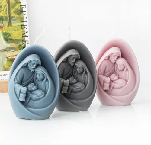 Miniatura 4 de Tone Fun Moldes de silicona con forma de familia Jesús para hacer velas, resina, velas de aromaterapia, jabón de cera hecho a mano, decoración