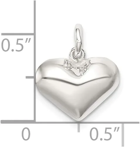 Miniatura 2 de Saris and Things Colgante de plata de ley 925 pulida con forma de corazón, Plata esterlina