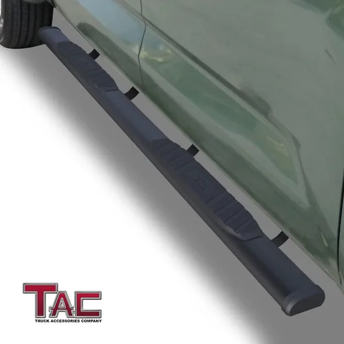 Miniatura 2 de TAC - Estribos laterales de flecha compatibles con Toyota Tundra CrewMax 2022-2025 Truck Pickup de 5 pulgadas, textura de aluminio, barras Nerf