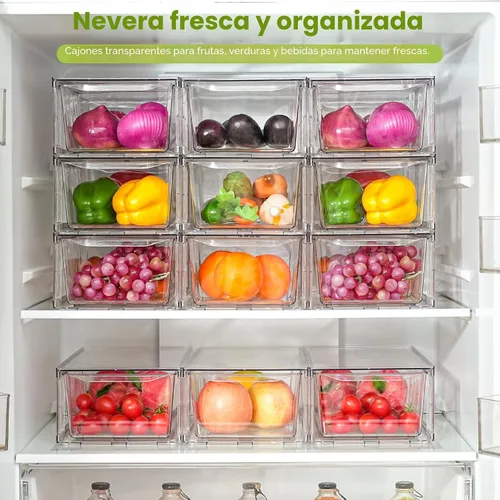 Miniatura 4 de Almacenamiento de cajones de plástico, paquete de 6 cajones de almacenamiento apilables transparentes, contenedores de almacenamiento de acrílico