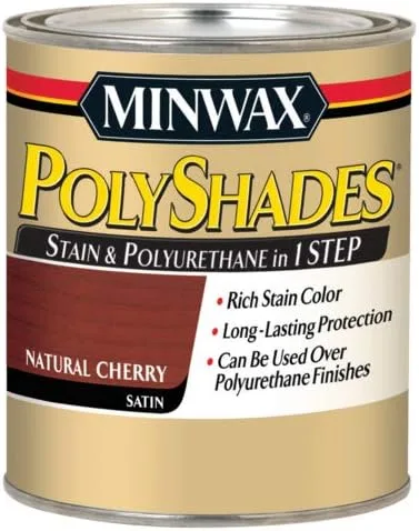 Miniatura 44 de Minwax PolyShades Tinte de Madera + Acabado de Poliuretano – Cuarto, Roble Misión, Brillo Mission Oak