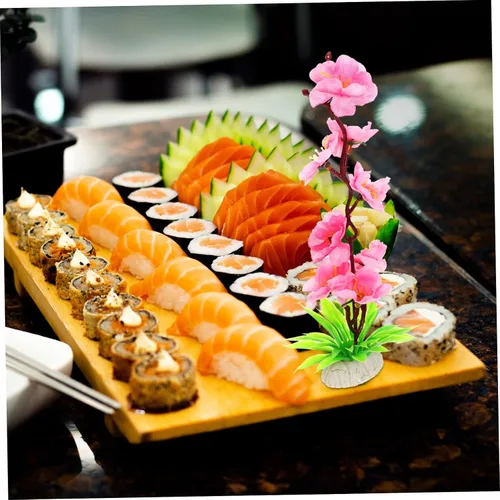 Miniatura 6 de 5 sets Exquisito plato de flores japonesas para sushi decorativo frío plato flor adorno flor falsa decoración 2 piezas x 5