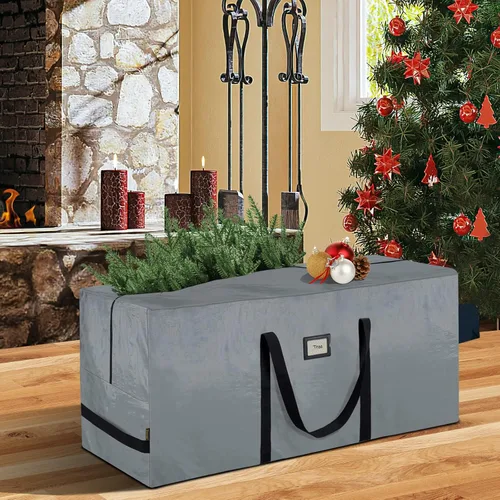 Miniatura 8 de BALEINE Bolsa de almacenamiento para árbol de Navidad de 7.5 pies, bolsa para árbol de Navidad artificial extragrande resistente con asas reforzadas