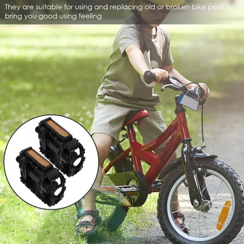 Miniatura 4 de Par de pedales de bicicleta para niños, 3.93 x 2.55 pulgadas, ligeros, antideslizantes, pedales de ciclismo para niños, bicicletas de montaña