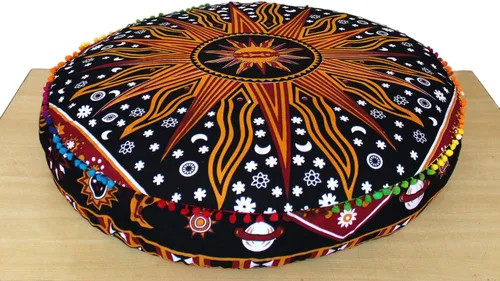 Miniatura 7 de CRAFT KALA Funda de cojín con diseño de mandala, funda de cojín para asiento, hippie, decorativo, bohemio, otomano, de algodón, indio, para sala