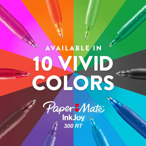 Miniatura 6 de Paper Mate InkJoy 300RT - Bolígrafos retráctiles, punta media, color negro, 12