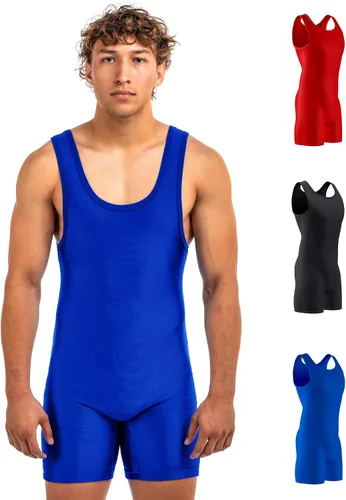 Miniatura 9 de Matman Edge Wrestling Singlet Hombres Niños Spandex Levantamiento de Pesas Color Sólido