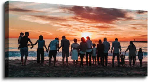 Looife Impresiones en lienzo personalizadas de 40 x 20 pulgadas con tu foto, arte de pared personalizado con tu foto sobre lienzo
