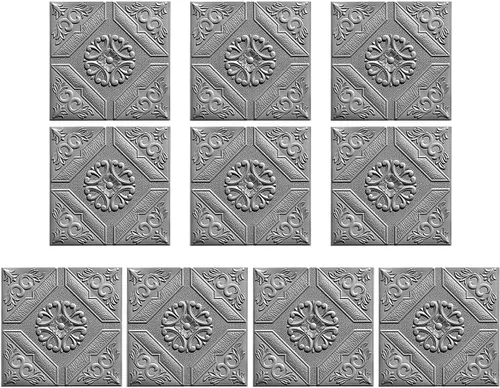 Miniatura 6 de ECYC Ltd 10 paneles de pared de espuma 3D autoadhesivos de 13.78 x 13.78 x 0.12 pulgadas, paneles de pared de flores 3D para despegar y pegar