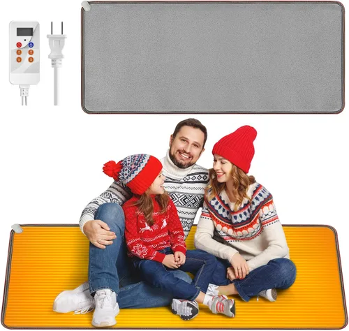 Miniatura 13 de Calentador térmico de PVC de 110 V para calentador de pies debajo del escritorio, 31.5 x 20 pulgadas, almohadilla térmica eléctrica de ahorro