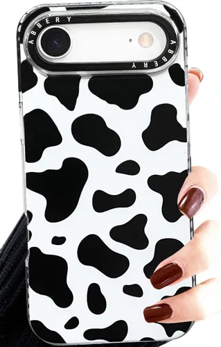 Miniatura 8 de Abbery Diseñado para iPhone 8 Plus/7 Plus/6 Plus/6S Plus Funda transparente con estampado de vaca, linda funda protectora de silicona TPU
