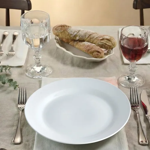 Miniatura 2 de Juego de 4 platos redondos de 10.5 pulgadas, platos de cerámica blanca para cena, ensalada, aperitivo y postre, microondas, vajilla apta
