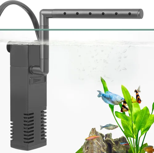 FEDOUR Filtro interno sumergible para acuario, filtro con bomba de agua para peceras de hasta 35 galones (para 3-20 galones)