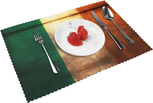 Miniatura 11 de Rectangular Placemats Set of 4, Heat Resistant Flag of Hawaii American Printed Kitchen Dining Table Mats