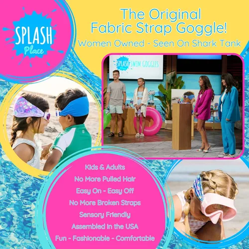 Miniatura 7 de Splash - Gafas de natación con correa de tela, colección Pink & Purples, divertidos, a la moda y cómodos, para adultos y niños