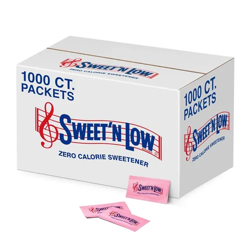 Sweet'N Low Paquetes edulcorantes cero calorías, 1000 unidades, Kosher y sin gluten, bajo índice glucémico, paquetes individuales de edulcorantes de