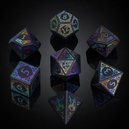 Miniatura 39 de UDIXI Juego de dados de piedras preciosas de amatista, dados DND de piedra de cristal D&D con estuche de regalo para juegos de rol y juegos de mesa