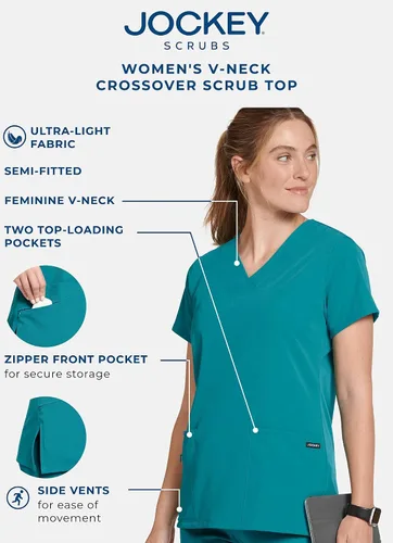Miniatura 7 de Jockey Camisa médica cruzada con cuello en V WOV para mujer