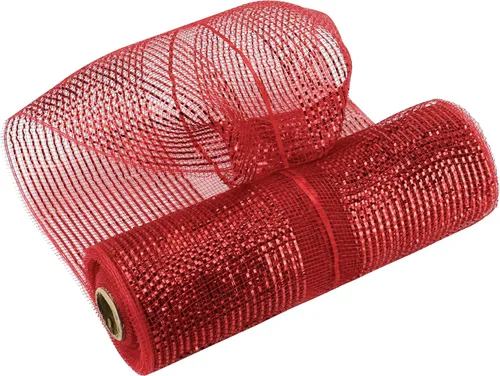 Miniatura 13 de MEEDEE Cinta de Malla Decorativa de Oro Rosa de 10 Pulgadas de Ancho, Cinta de Malla Metálica de Oro Rosa para Árbol de Navidad, Cinta de Malla Oro