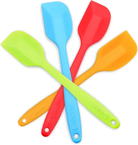 Miniatura 6 de Juego de espátulas de silicona de 4 piezas, espátulas resistentes al calor, espátulas de goma antiadherentes con núcleo de acero inoxidable