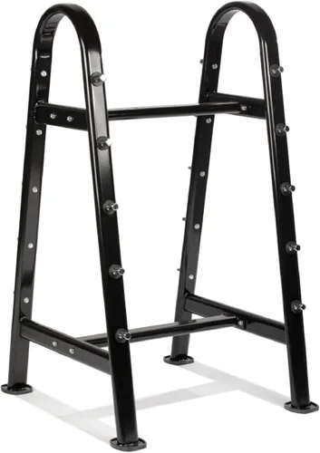 Titan Fitness - Soporte fijo para barra de pesas con capacidad para 10 barras rectas o EZ, soporte de almacenamiento de pesas con marco en A para